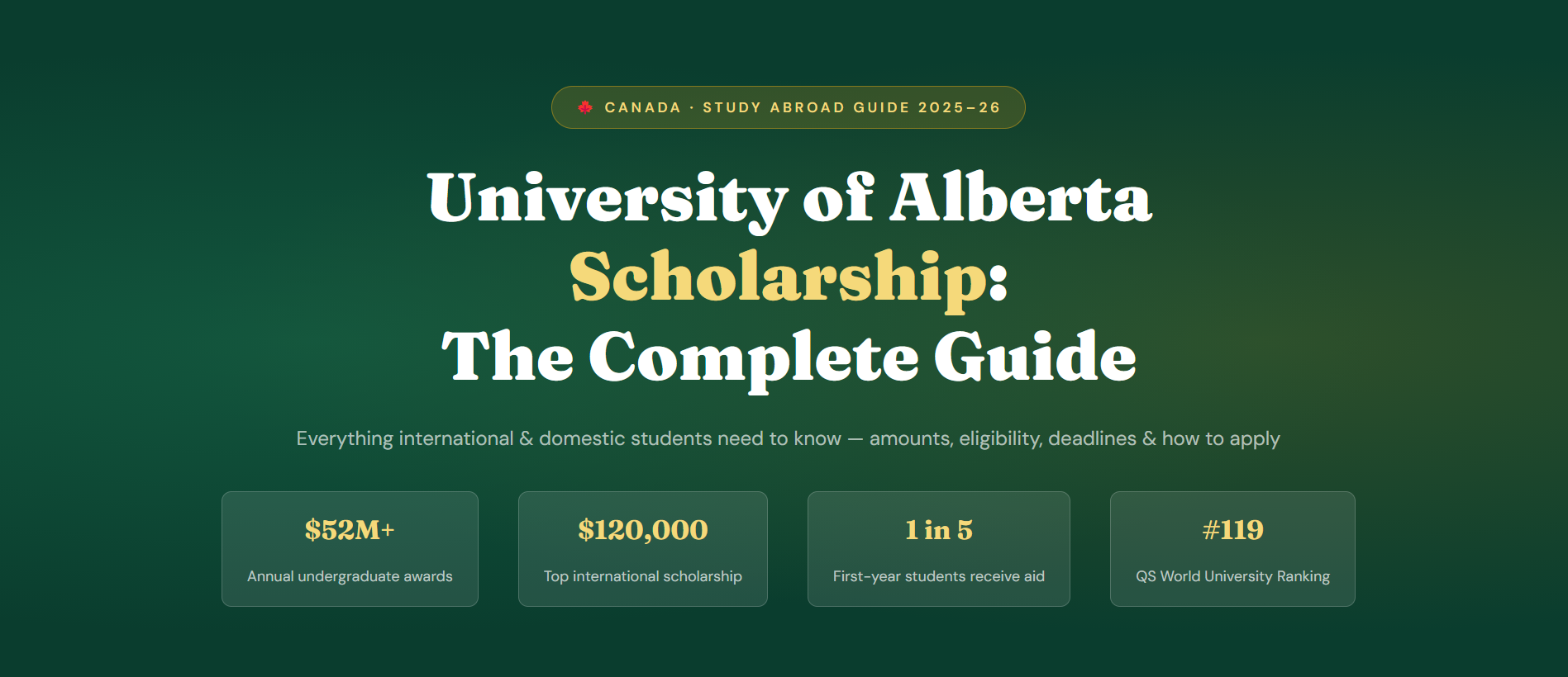 university of alberta scholarship